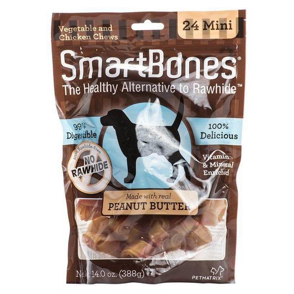 SmartBones Peanut Butter Dog Chews - Mini - 2" Long - Dogs under 20 Lbs (24 Pack) - Giftscircle