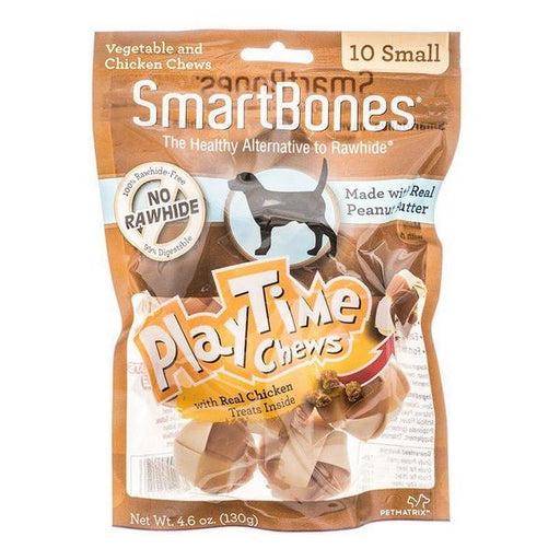 SmartBones PlayTime Chews for Dogs - Peanut Butter - Small - 10 Pack - (1.25"-1.5" Diameter Chews) - Giftscircle