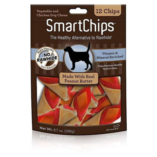 SmartBones SmartChips - Peanut Flavored Dog Chews - 3" Chips (12 Pack) - Giftscircle