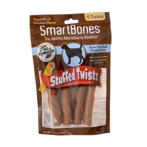 SmartBones Stuffed Twistz with Real Peanut Butter - 6 Pack - (6.9 oz) - Giftscircle