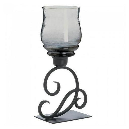 Smoked Glass Flourish Candle Holder - Giftscircle