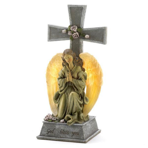 Solar Lighted God Bless You Angel Cross - Giftscircle