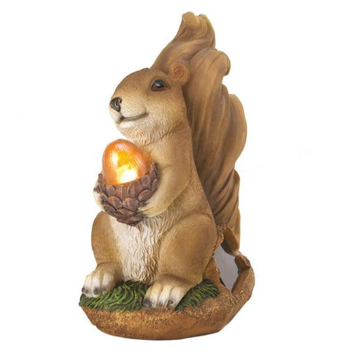 Solar-Powered Light-Up Squirrel Statue - Giftscircle