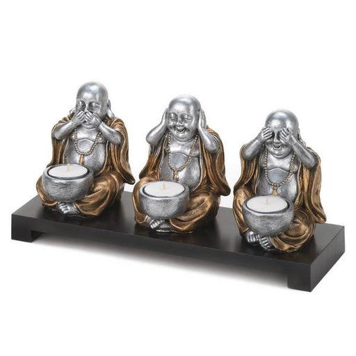 Speak, Hear, See No Evil Buddha Candle Holder - Giftscircle