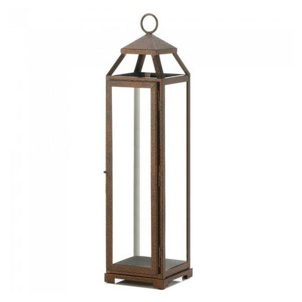 Speckled Copper Candle Lantern - 22 inches - Giftscircle