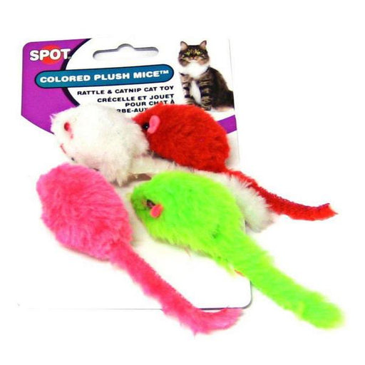 Spot Colored Plush Mice Cat Toys - 4 Pack - Giftscircle