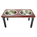 Spot Posture Pro Double Diner - Stainless Steel & Cherry Wood - 2 Quart (8"-12" Adjustable Height) - Giftscircle