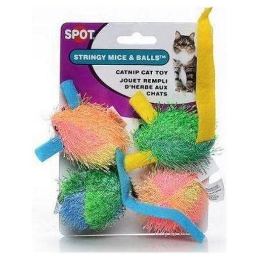 Spot Spotnips Stringy Mice & Balls Catnip Toy - 4 Pack - Giftscircle