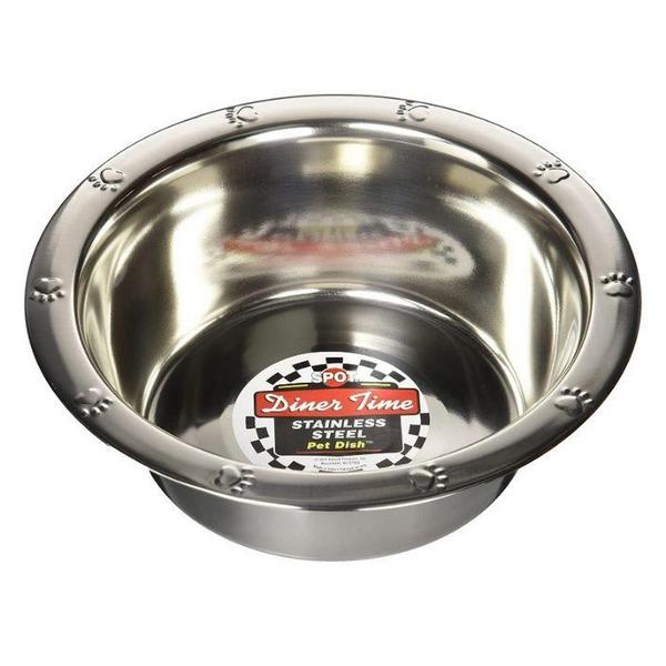Spot Stainless Steel Embossed Rim Pet Dish - 64 oz (9.25" Diameter) - Giftscircle
