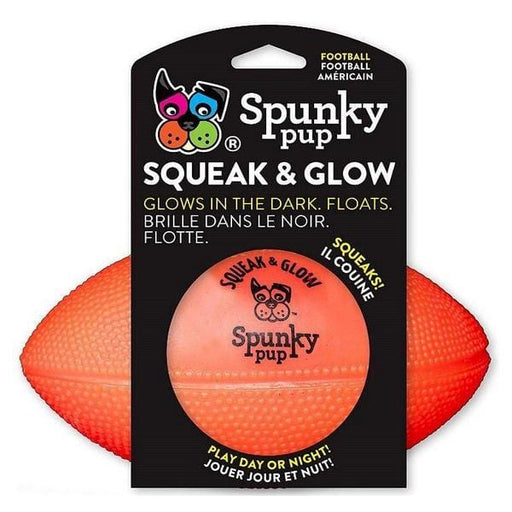 Spunky Pup Squeak and Glow Football Dog Toy Assorted - 1 count - Giftscircle