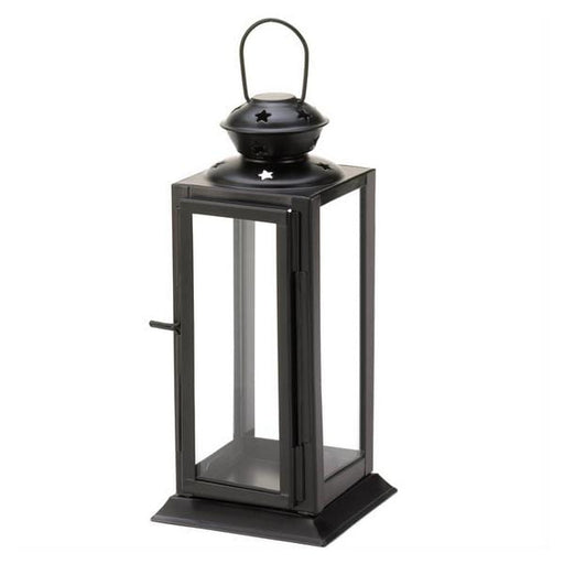 Square Black Star Candle Lantern - 8 inches - Giftscircle