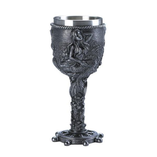 Stone-Look Old World Goblet with Nautical Mermaid Design - Giftscircle