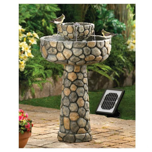 Stone-Look Water Fountain - Solar or Cord Power - Giftscircle