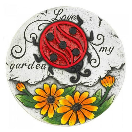 Sunflower and Ladybug Love My Garden Cement Stepping Stone - Giftscircle