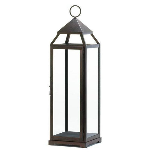 Tall Bronze Modern Candle Lantern - 25 inches - Giftscircle