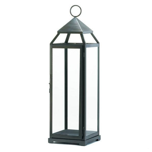 Tall Silver Modern Candle Lantern - 25 inches - Giftscircle