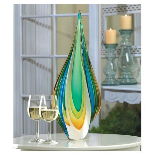 Teardrop Art Glass Sculpture - 18 inches - Giftscircle