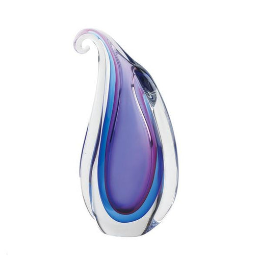 Teardrop Art Glass Vase with Curl - Purple - Giftscircle