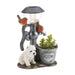 Terrier Puppy with Birds Solar Garden Light with Flower Pot - Giftscircle