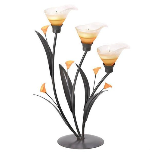 Three-Blossom Amber Lily Candle Holder - Giftscircle