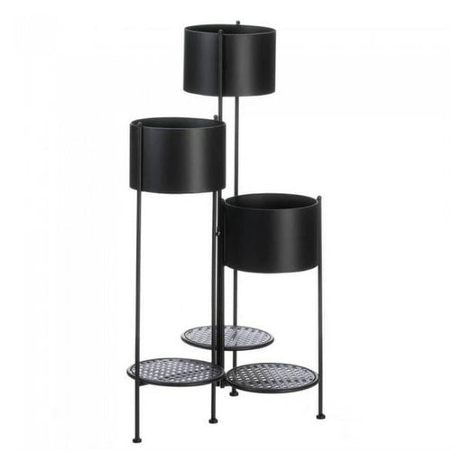 Three-Tier Matte Black Metal Plant Stand - Giftscircle