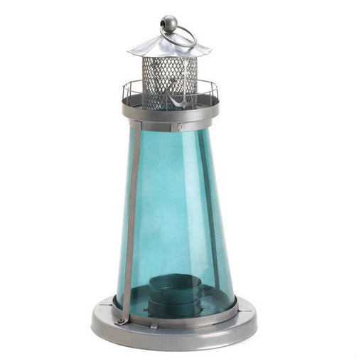 Tinted Glass Lighthouse Candle Lantern - Giftscircle