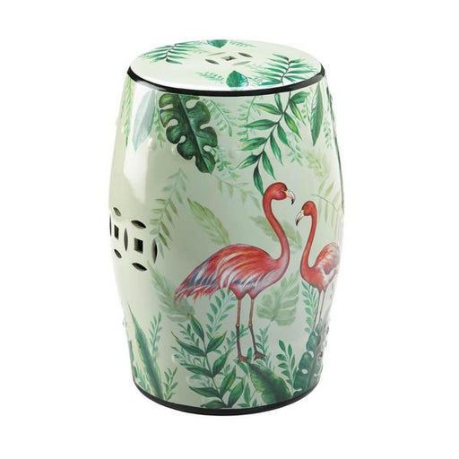Tropical Flamingo Ceramic Garden Stool - Giftscircle