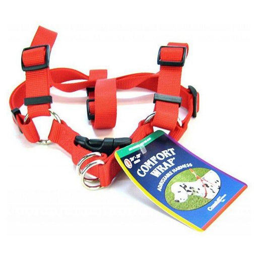 Tuff Collar Comfort Wrap Nylon Adjustable Harness - Red - Large (Girth Size 26"-40") - Giftscircle