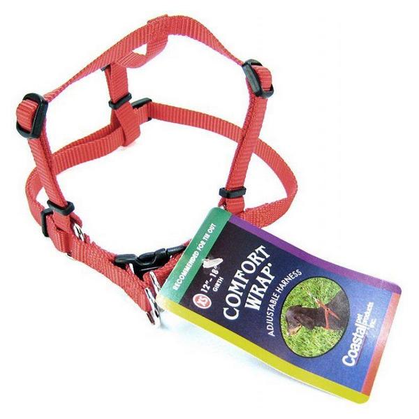 Tuff Collar Comfort Wrap Nylon Adjustable Harness - Red - X-Small (Girth Size 12"-18") - Giftscircle