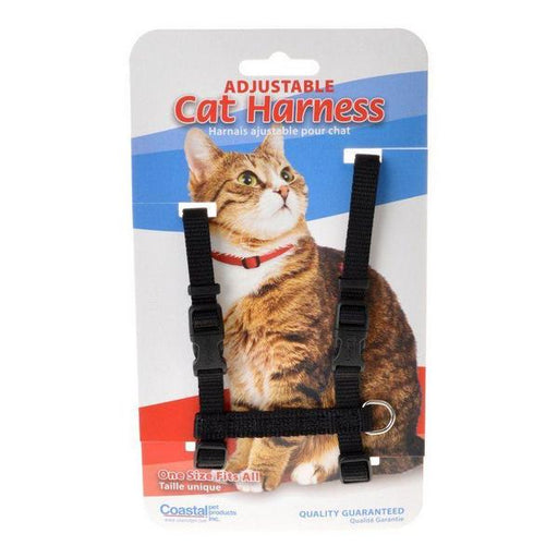 Tuff Collar Nylon Adjustable Cat Harness - Black - Girth Size 10"-18" - Giftscircle
