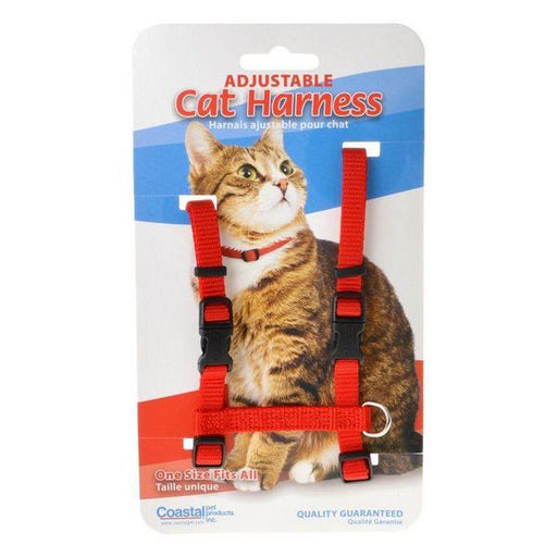 Tuff Collar Nylon Adjustable Cat Harness - Red - Girth Size 10"-18" - Giftscircle