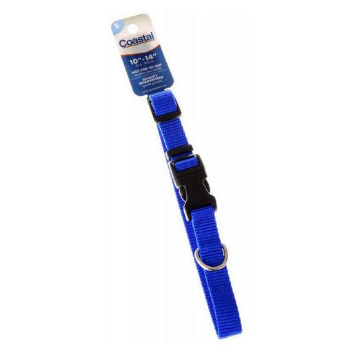 Tuff Collar Nylon Adjustable Collar - Blue - 10"-14" Long x 5/8" Wide - Giftscircle