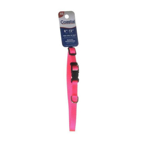 Tuff Collar Nylon Adjustable Collar - Neon Pink - 8"-12" Long x 3/8" Wide - Giftscircle
