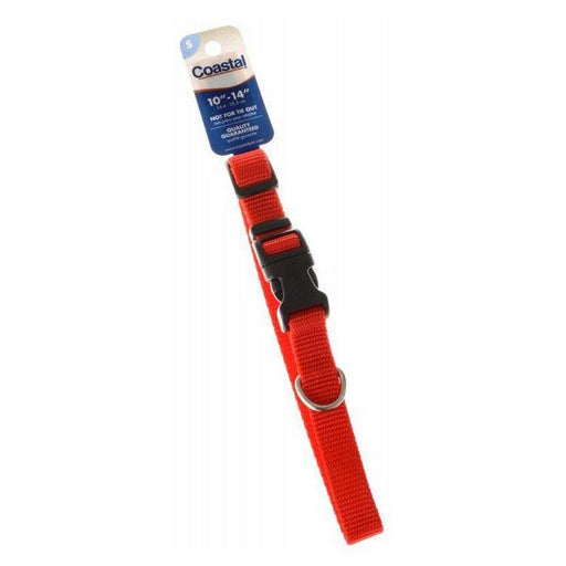 Tuff Collar Nylon Adjustable Collar - Red - 10"-14" Long x 5/8" Wide - Giftscircle