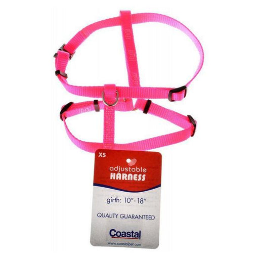 Tuff Collar Nylon Adjustable Dog Harness - Neon Pink - X-Small (Girth Size 10"-14") - Giftscircle