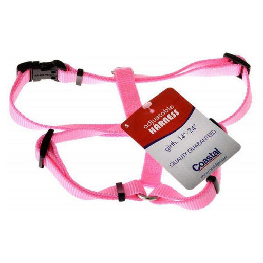 Tuff Collar Nylon Adjustable Harness - Bright Pink - Small (Girth Size 12"-24") - Giftscircle