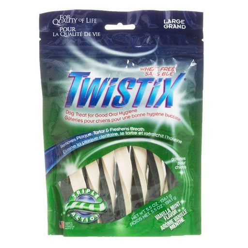 Twistix Wheat Free Dental Dog Treats - Vanilla Mint Flavor - Large - For Dogs 30 lbs & Up - (5.5 oz) - Giftscircle