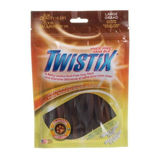 Twistix Wheat Free Dog Treats - Peanut Butter & Carob Flavor - Large - For Dogs 30 lbs & Up - (5.5 oz) - Giftscircle