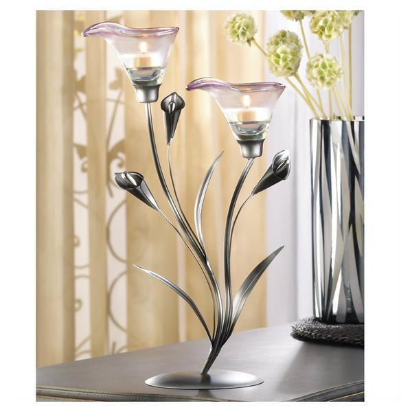 Two-Blossom Calla Lily Candle Holder - Giftscircle
