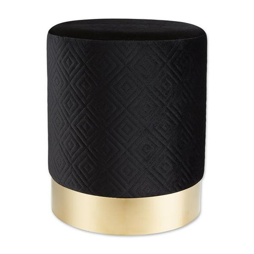 Vanity Stool with Gold Base - Black - Giftscircle
