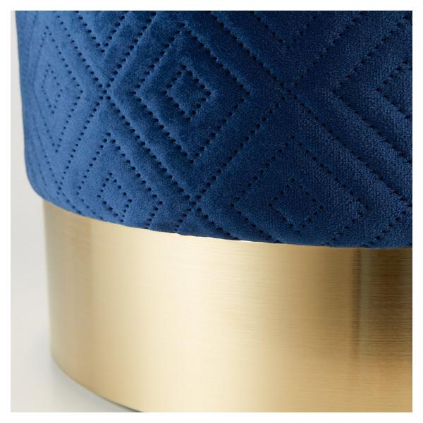 Vanity Stool with Gold Base - Navy Blue - Giftscircle
