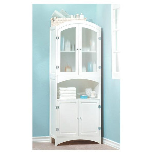 Veiled Glass Tall Linen Cabinet - Giftscircle