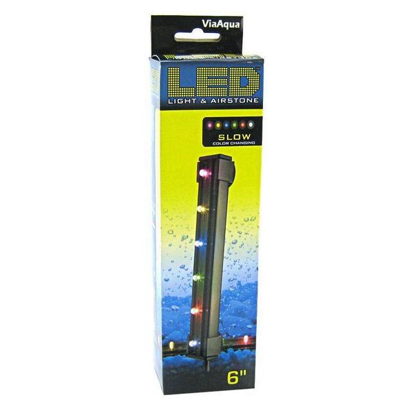 Via Aqua LED Light & Airstone Slow Color Changing - 1.8 Watts - 6" Long (6 Multicolor LED's) - Giftscircle