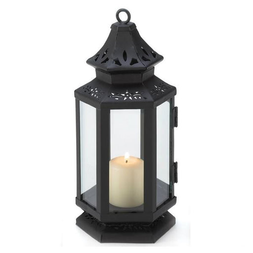 Victorian Style Black Candle Lantern - 8 inches - Giftscircle