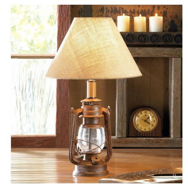 Vintage-Look Camping Lantern Table Lamp - Giftscircle