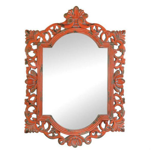 Vintage-Look Ornate Wood Frame Mirror - Giftscircle