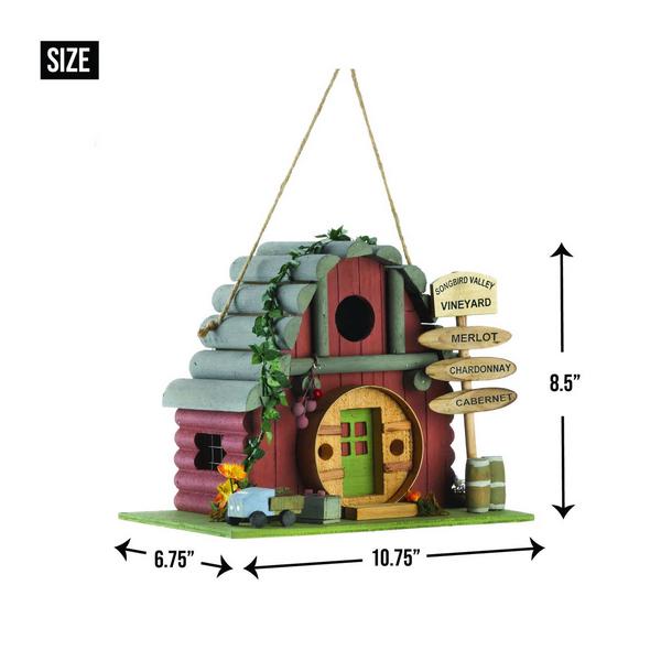 Vintage Winery Log Cabin-Style Bird House - Giftscircle