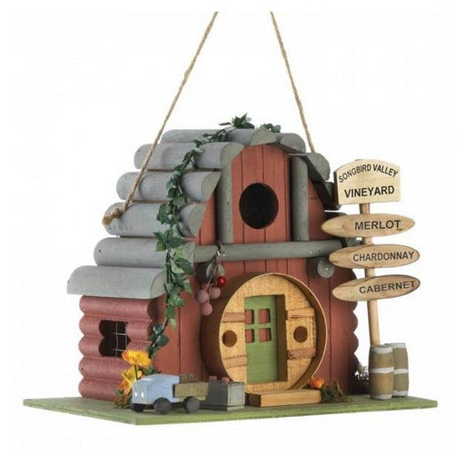 Vintage Winery Log Cabin-Style Bird House - Giftscircle