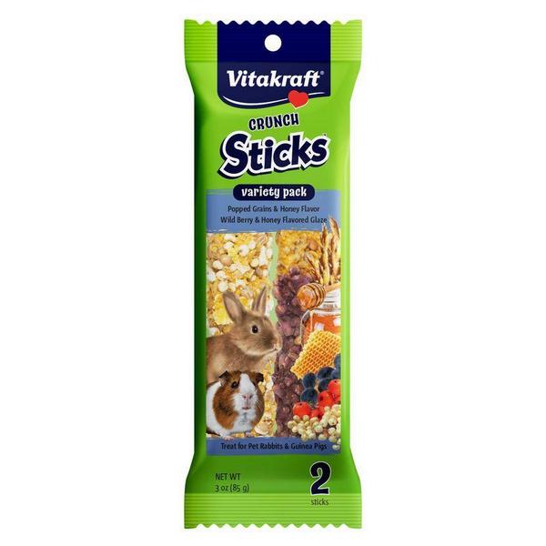 Vitakraft Crunch Sticks Rabbit & Guinea Pig Treats Variety Pack - Popped Grains & Wild Berry - 2 Pack - Giftscircle