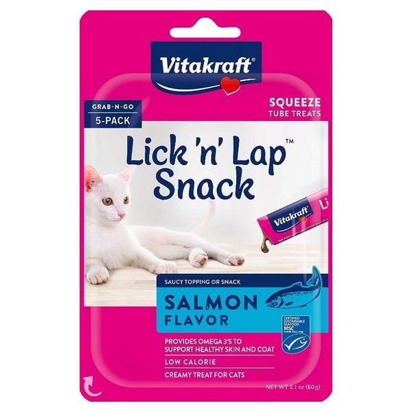 VitaKraft Lick N Lap Snack Salmon Cat Treat - 5 count - Giftscircle